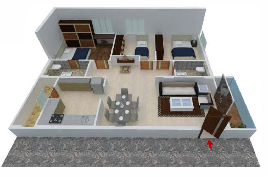 3 BHK Flat in Arunodaya Blue Bells in Kodigehalli, Bangalore - Image 919343