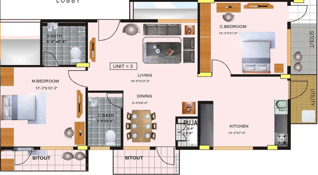 2 BHK Flat in BK Gajamukha Residency in Sahakara Nagar, Bangalore - Image 919366