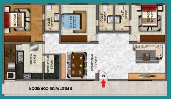 3 BHK Flat in Heriitage Signature in Shanti Nagar, Bangalore - Image 919346