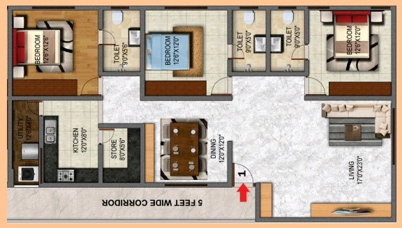 3 BHK Flat in Heriitage Signature in Shanti Nagar, Bangalore - Image 919347