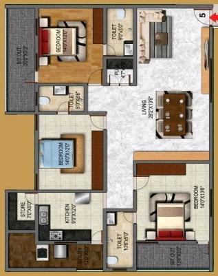 3 BHK Flat in Heriitage Signature in Shanti Nagar, Bangalore - Image 919349