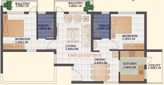 2 BHK Flat in Jeevanadi Sampoorna in Kodigehalli, Bangalore - Image 919362