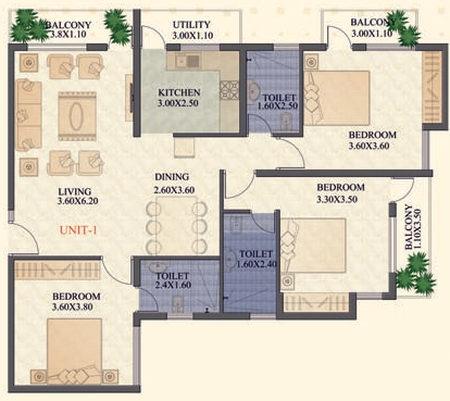 3 BHK Flat in Jeevanadi Sampoorna in Kodigehalli, Bangalore - Image 919364