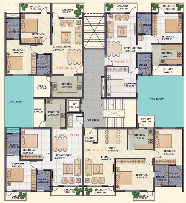 Floor Plan of Jeevanadi Sampoorna in Kodigehalli, Bangalore - Image 406203