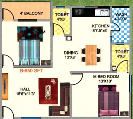 1 BHK Flat in Lakshmi Residency in Bommanahalli, Bangalore - Image 919372