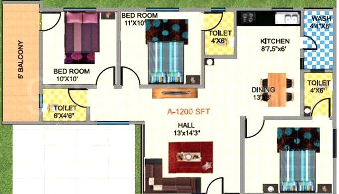 3 BHK Flat in Lakshmi Residency in Bommanahalli, Bangalore - Image 919373