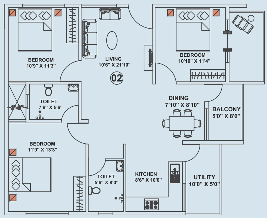 3 BHK Flat in Man BuildTech Alpine Square in Hosur Road, Bangalore - Image 919352