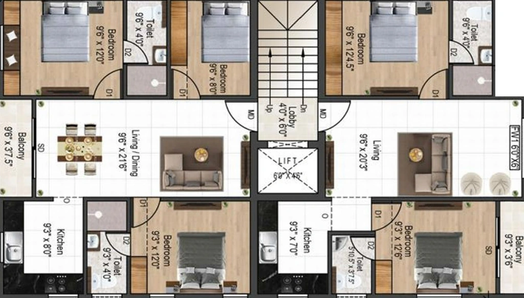 Floor Plan of Aiyngaran Aksharam in Valasaravakkam, Chennai - Image 406248