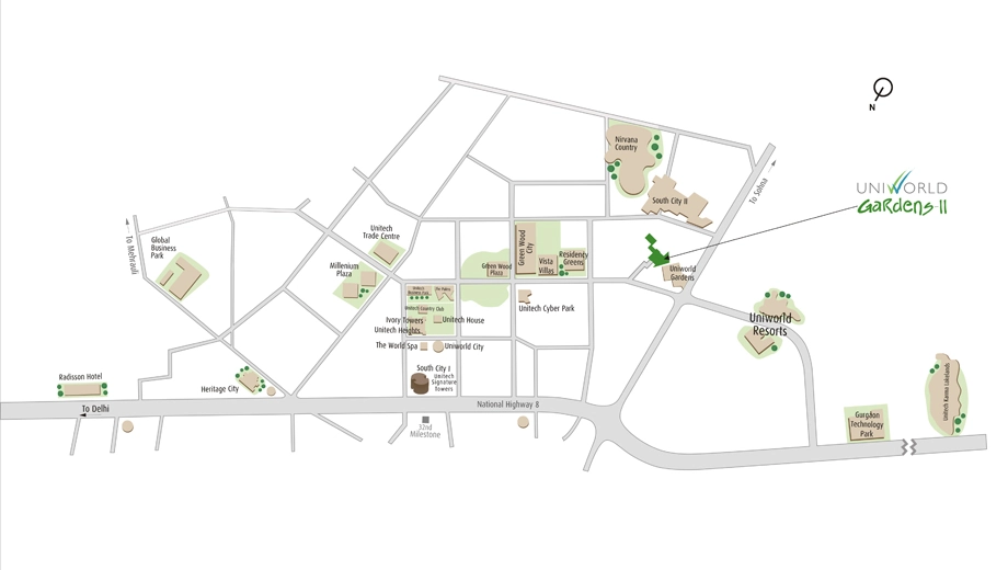 Location of Unitech Uniworld Gardens 2 - Image 406267