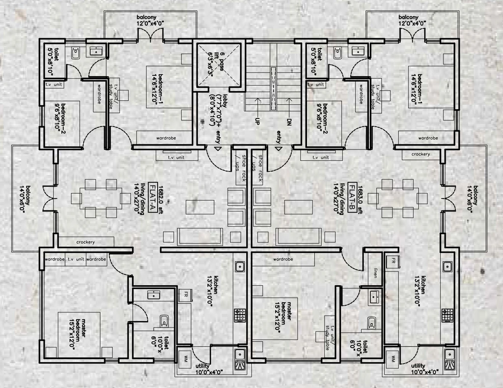 Floor Plan of Nestates King Street 1 in Ashok Nagar, Bangalore - Image 406281
