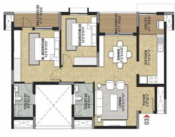 2 BHK Flat in Oceanus Classic in Kodigehalli, Bangalore - Image 919397