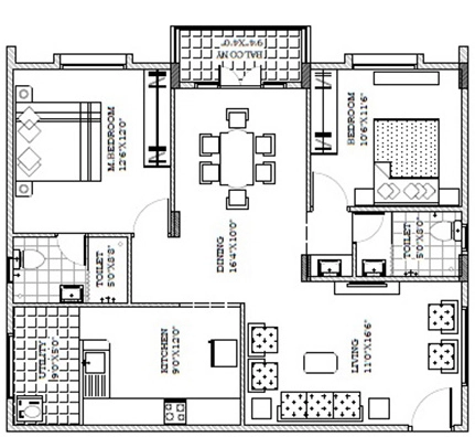 2 BHK Flat in Chalukya Nirantara in Yelahanka, Bangalore - Image 919437