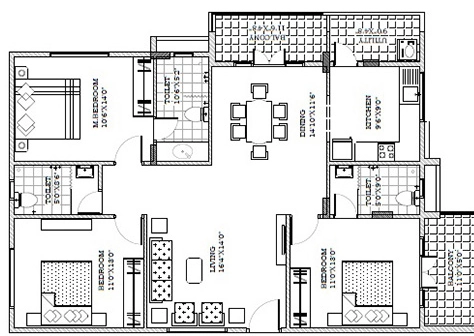3 BHK Flat in Chalukya Nirantara in Yelahanka, Bangalore - Image 919439