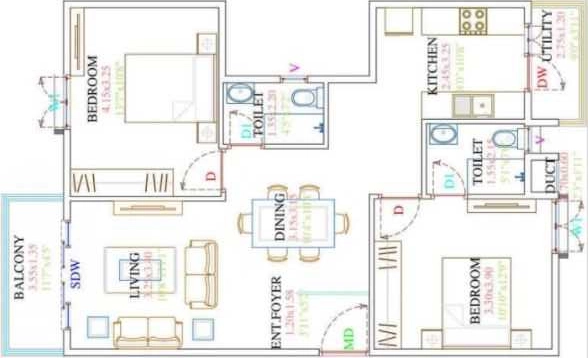 2 BHK Flat in Fortuna Viva in Yelahanka, Bangalore - Image 919447
