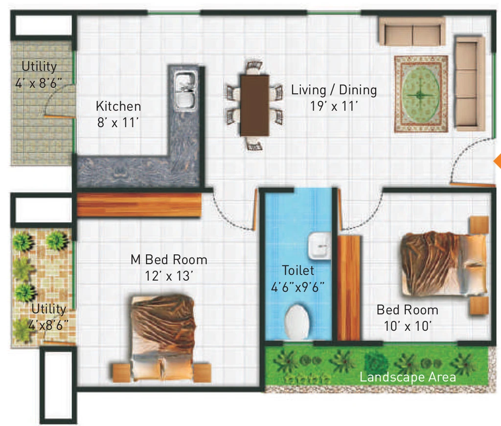 2 BHK Flat in Honeycomb Silver Cloud in Jakkur, Bangalore - Image 919449