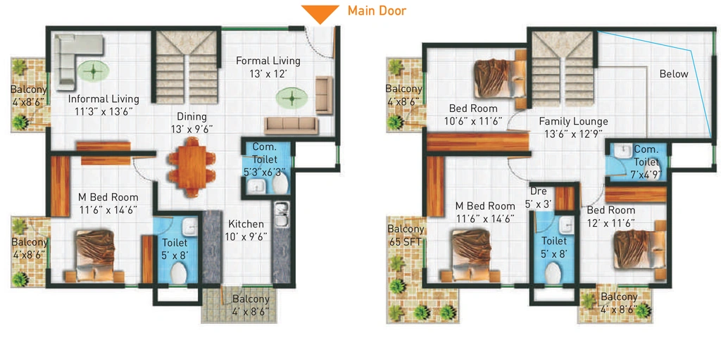 4 BHK Duplex in Honeycomb Silver Cloud in Jakkur, Bangalore - Image 919454