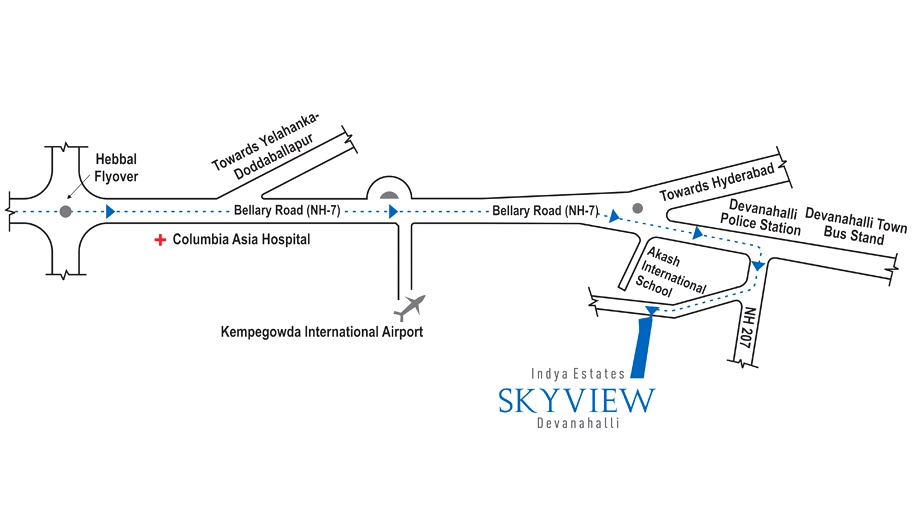 Location of Indya Estates Skyview in Devanahalli, Bangalore - Image 406433