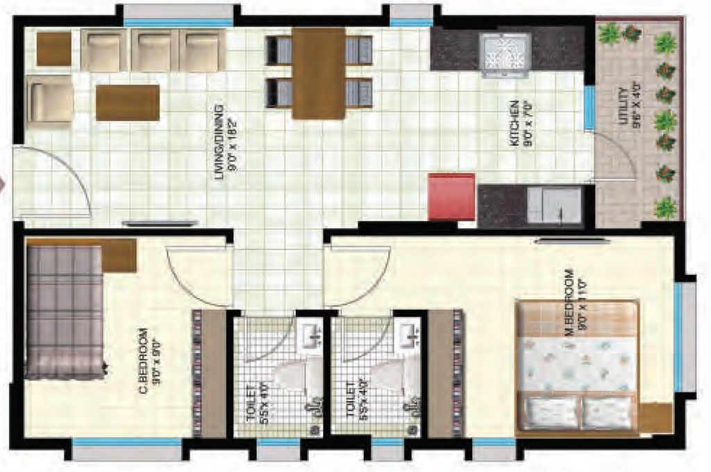 2 BHK Flat in Indya The Greens in Anekal, Bangalore - Image 919459