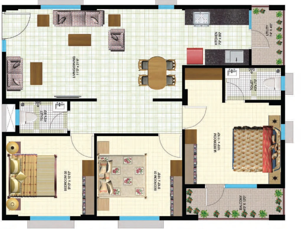 3 BHK Flat in Indya The Greens in Anekal, Bangalore - Image 919460
