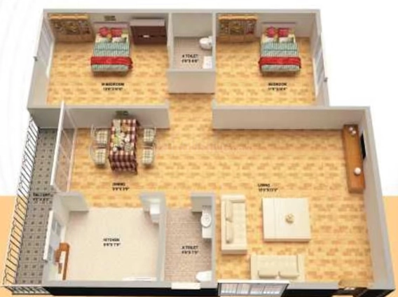 2 BHK Flat in Innovative Meva Lake View Residency in BTM Layout, Bangalore - Image 919462