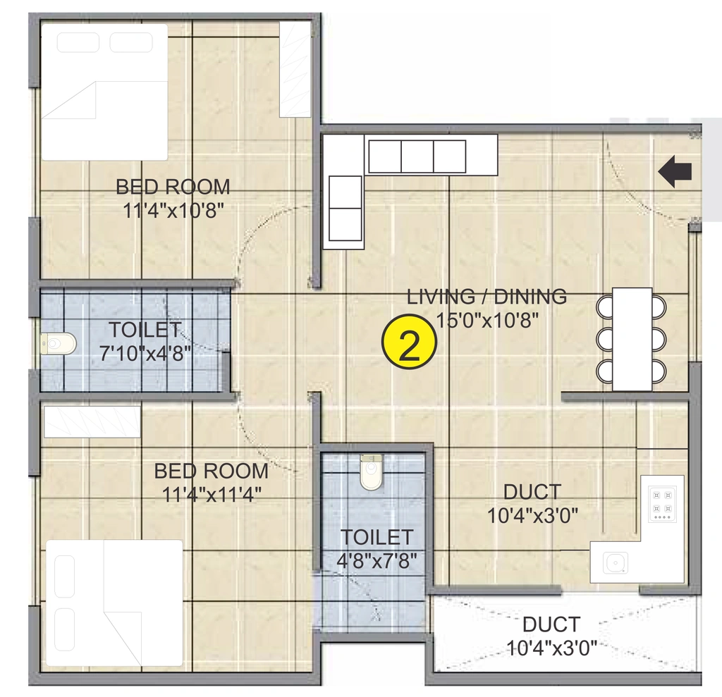 2 BHK Flat in Man BuildTech Silver Pearl in Choodasandra, Bangalore - Image 919499
