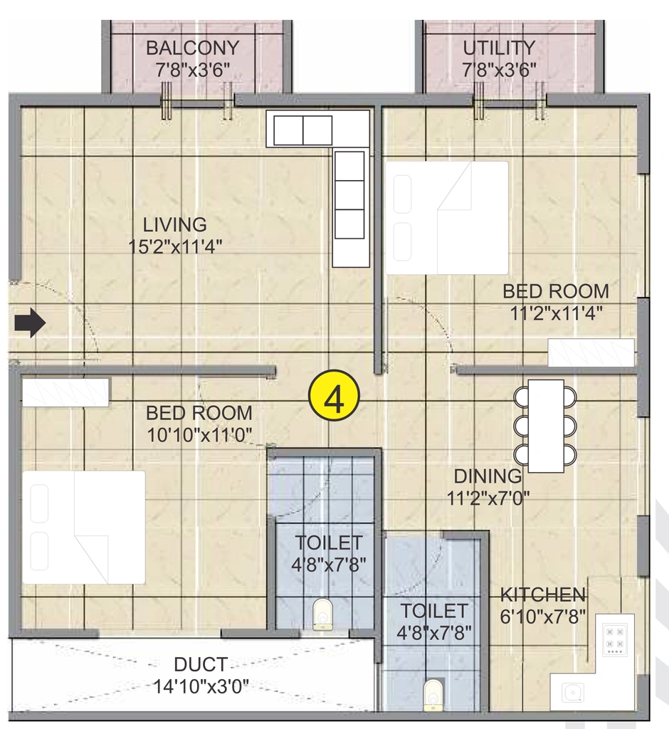2 BHK Flat in Man BuildTech Silver Pearl in Choodasandra, Bangalore - Image 919500