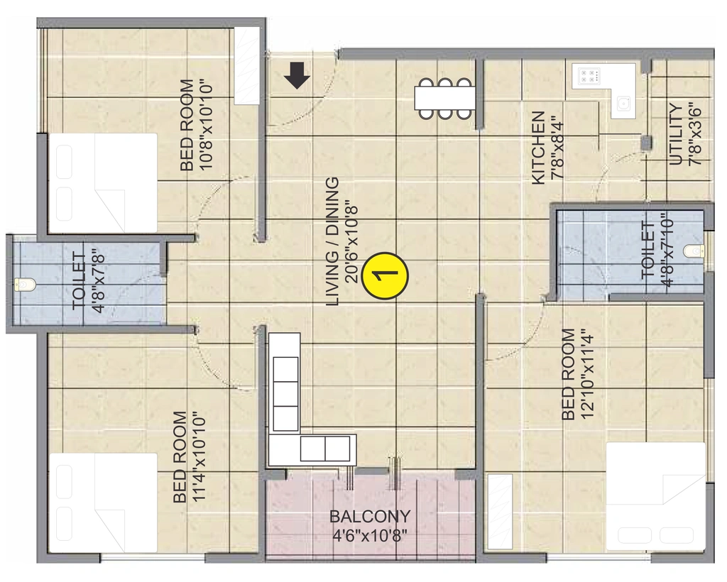 3 BHK Flat in Man BuildTech Silver Pearl in Choodasandra, Bangalore - Image 919501