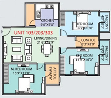 3 BHK Flat in Honeycomb Manasa Residency in Thanisandra, Bangalore - Image 919506