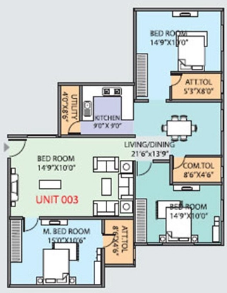 3 BHK Flat in Honeycomb Manasa Residency in Thanisandra, Bangalore - Image 919507
