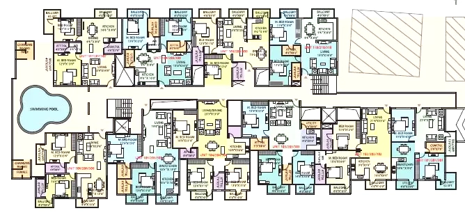 Floor Plan of Honeycomb Manasa Residency in Thanisandra, Bangalore - Image 406512