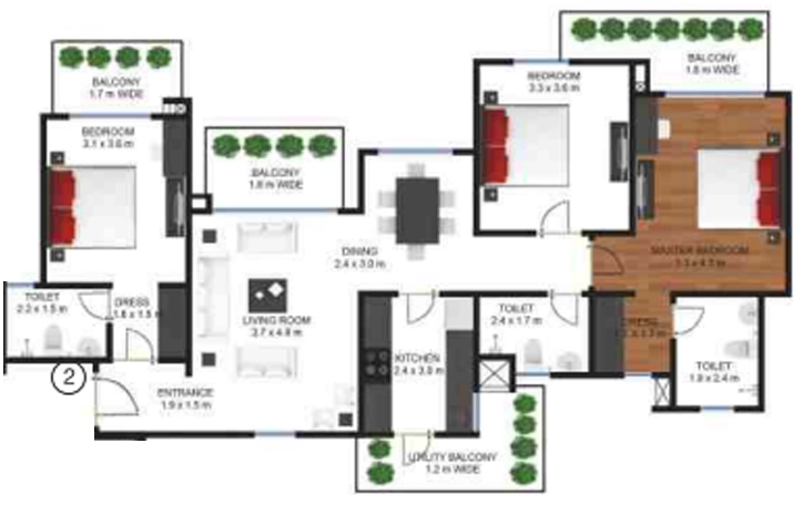 3 BHK Flat in Godrej Frontier in Sector 80, Gurgaon - Image 919410