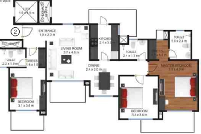 3 BHK Flat in Godrej Frontier in Sector 80, Gurgaon - Image 919411