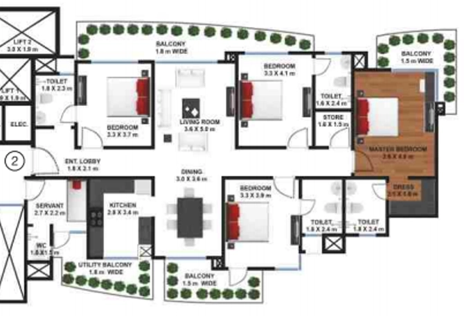 4 BHK Flat in Godrej Frontier in Sector 80, Gurgaon - Image 919412