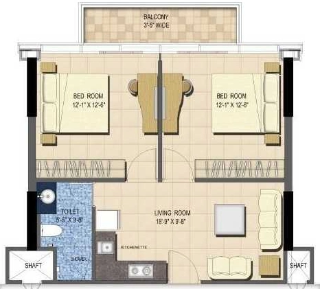 2 BHK Flat in M3M One Key Resiments in Sector 67, Gurgaon - Image 919432