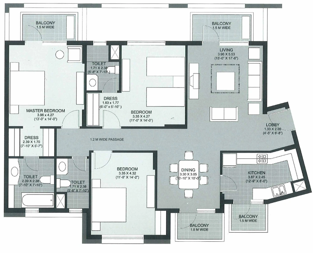 3 BHK Flat in Unitech The Close in Sector 50, Gurgaon - Image 919435