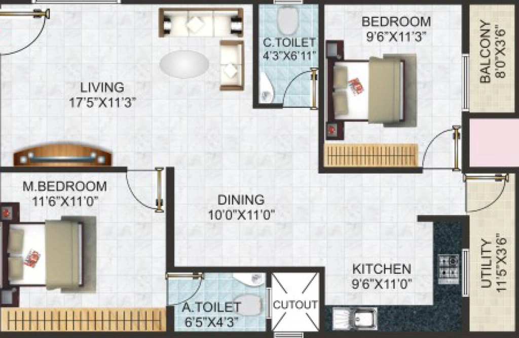 2 BHK Flat in Balaji Serenity in Electronic City, Bangalore - Image 919472
