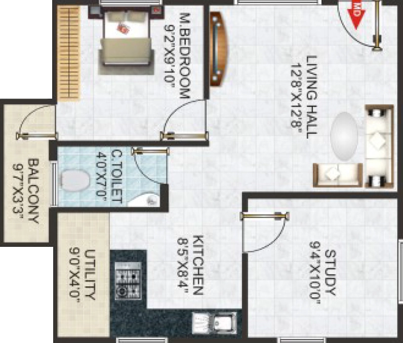 2 BHK Flat in Balaji Serenity in Electronic City, Bangalore - Image 919471
