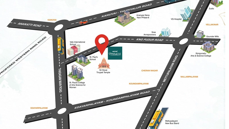 Location of Nova Pinnacle in Kng Pudur, Coimbatore - Image 406470