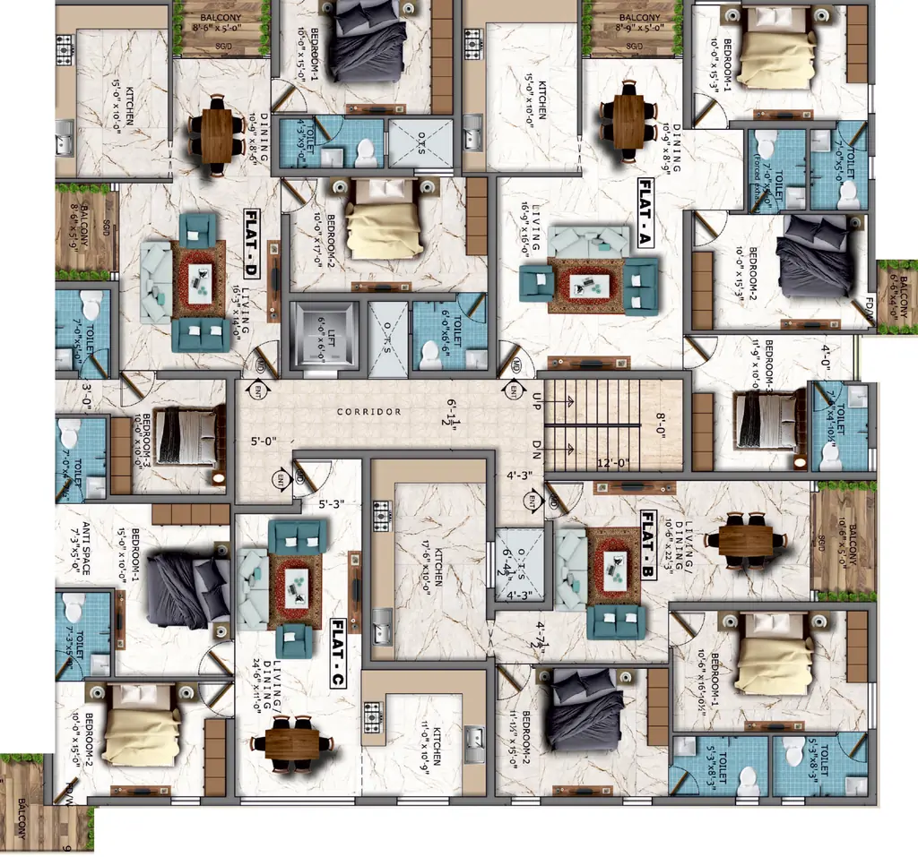 Floor Plan of Dhiya Sai Sree Lakshmi in K K Pudur, Coimbatore - Image 406544