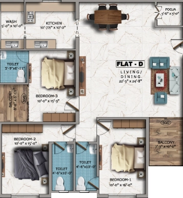 3 BHK Flat in Dhiyas Skanda Samriddi in Tatabad, Coimbatore - Image 919557