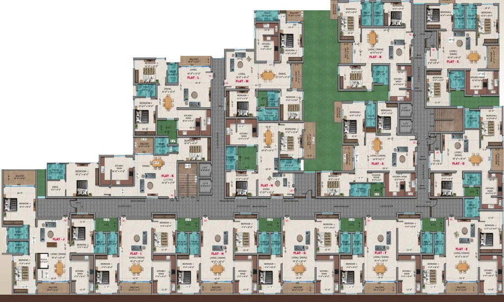 Floor Plan of Dhiyas Sai Rishabham in Thudiyalur, Coimbatore - Image 406577