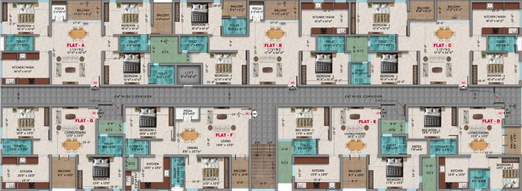 Floor Plan of Dhiyas Sai Bharath in Chinnavedampatti, Coimbatore - Image 406582