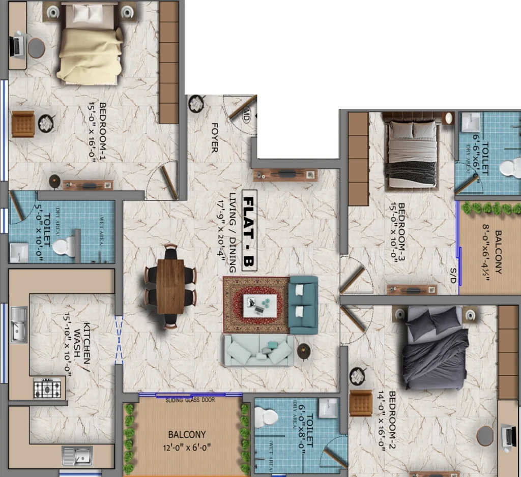3 BHK Flat in Dhiyas Ushas in Telungupalayam, Coimbatore - Image 919596