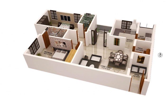2 BHK Flat in Dhiyas Sowbhagyam in Koundampalayam, Coimbatore - Image 919598