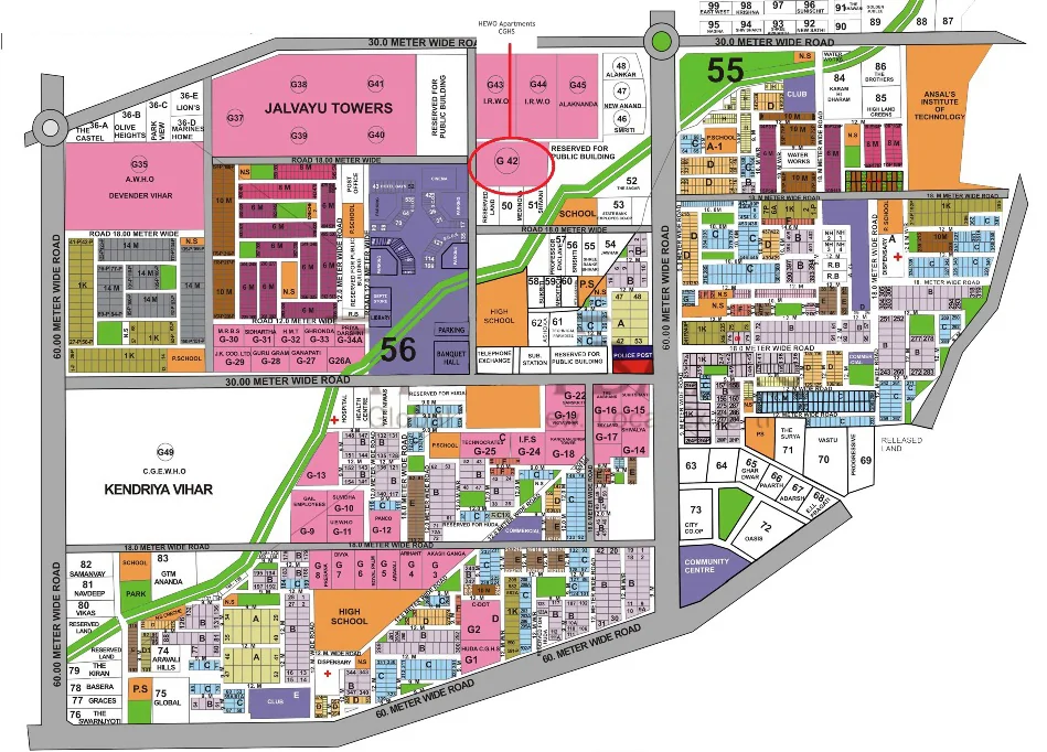 Master Plan of CGHS Hewo Apartments in Sector 56, Gurgaon - Image 406677