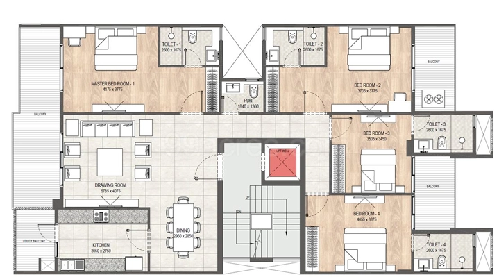 4 BHK Flat in DLF Signature Residences in DLF Phase 4, Gurgaon - Image 919659