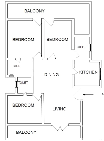 3 BHK Flat in Mittal Cosmos Executive Apartment in Sector 2, Gurgaon - Image 919671