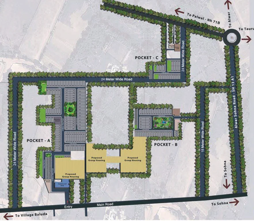 Master Plan of MV Precore Greens in Sohna Road, Gurgaon - Image 406739