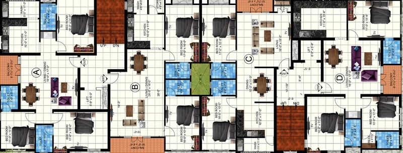 Floor Plan of Dhiyas Sai Soundaryam in Koundampalayam, Coimbatore - Image 406748
