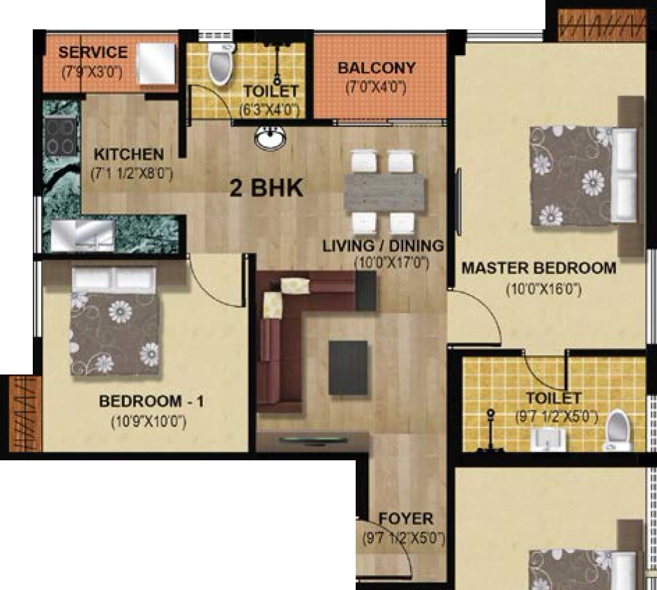 2 BHK Flat in Hari Aadhini in Saibaba Colony, Coimbatore - Image 919680